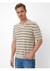 Brax Herren Strickpolo Style PASCAL beach, Beige, Gr. L