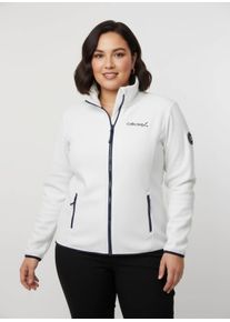 sheego Gro&szlig;e Gr&ouml;&szlig;en Fleecejacke mit Stickerei, ecru, Gr&ouml;&szlig;e 48 - Damen