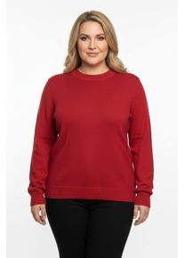 sheego Gro&szlig;e Gr&ouml;&szlig;en Stehkragenpullover mit Baumwolle, korallenrot, Gr&ouml;&szlig;e 54 - Damen