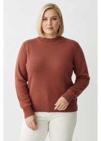 sheego Gro&szlig;e Gr&ouml;&szlig;en Stehkragenpullover mit Baumwolle, rostrot, Gr&ouml;&szlig;e 46 - Damen