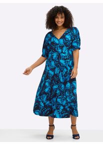 sheego by Joe Browns sheego Gro&szlig;e Gr&ouml;&szlig;en Jerseykleid mit Schmetterlingsprint, tiefblau-royalblau-gemustert, Gr&ouml;&szlig;e 54 - Damen