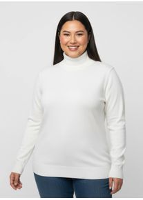 sheego Gro&szlig;e Gr&ouml;&szlig;en Rollkragenpullover aus Feinstrick, ecru, Gr&ouml;&szlig;e 46 - Damen