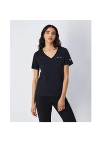 T-Shirt Champion, Damen, Gr. L (42/44), schwarz (nbk), Obermaterial: 100% Baumwolle, Rundhals, Shirts T-Shirt, f&uuml;r sportliche Aktivit&auml;ten, sportlicher Stil, aus Baumwolle