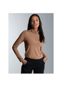 Rollkragenshirt TRIGEMA "TRIGEMA Rollkragen-Shirt aus elastischer Viskose", Damen, Gr. XXL, braun (haselnuss), 94% Viskose, 6% Elasthan, Basic, Shirts