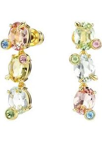 Paar Ohrstecker Swarovski "Schmuck Geschenk Gema Drop-Ohrh&auml;nger", gold (gelbgoldfarben, metallfarben, gr&uuml;n, blau, rosa, gelb, gr&uuml;n, blau, rosa, gelb), Ohrringe, Damen, Metall, mit Swarovski Kristall