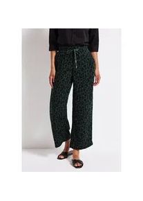 Culotte Street One, Damen, Gr. 42, L&auml;nge 26, gr&uuml;n (mid gr&uuml;n), Web, 100% Baumwolle, animal-print, normal kn&ouml;chelfrei, Hosen Culotte, High Waist
