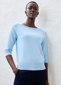 bonprix Pullover mit Seidenanteil, blau, Gr.48/50 (XL), Zeitloser Pullover mit Seidenanteil, aus Seide