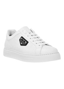 Philipp Plein Low-Top Sneaker - Low-Top Turnschuhe Crocco Print - Gr. 46 (EU) - in Wei&szlig; - f&uuml;r Damen