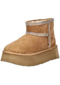 Plateaustiefelette Steve Madden "Steve Madden Stiefelette Veloursleder", Damen, Gr. 37, tan, Veloursleder, Schuhe