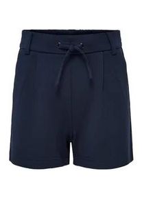 Shorts KIDS Only "KOGPOPTRASH EASY SHORTS NOOS", M&auml;dchen, Gr. 116, N-Gr, blau (night sky), Milano Rib, Obermaterial: 63% Viskose, 32% Nylon, 5% Elasthan, unifarben, regular fit kniefrei, Hosen Shorts