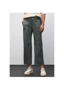 Lederimitathose Street One, Damen, Gr. 40, L&auml;nge 28, gr&uuml;n (balsam gr&uuml;n), Stoff, 88% Polyester, 12% Elasthan, unifarben, comfort fit kn&ouml;chellang, Hosen, High Waist