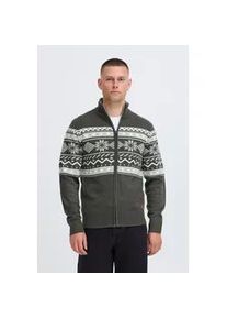 Strickjacke Blend "BHNova", Herren, Gr. 3XL, charcoal mix, Grobstrick, 100% Polyacryl, normal normal, hoch geschlossener Ausschnitt, Rippstrickb&uuml;ndchen, Strickjacken Strickjacke, Stilvolle Strickjacke mit Norweger-Muster