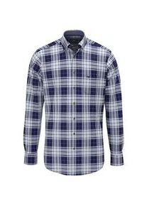 Langarmhemd Fynch-Hatton, Herren, Gr. 4XL, N-Gr, navy, Jersey, Obermaterial: 100% Baumwolle, kariert, regular fit taillenbedeckt, Manschette, Hemden, mit Logo Stickerei