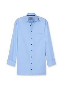 Businesshemd OLYMP "OLYMP Luxor, comfort fit, New Kent", Herren, Gr. 47, Normaler Arm, bleu, 100% Baumwolle, Hemden