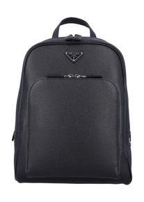 Prada Rucks&auml;cke - Pebbled Leather Backpack With Top Handle And Adjus - Gr. unisize - in Schwarz - f&uuml;r Damen