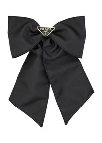 Prada Haarschmuck - Re-Nylon Hair Clip With Enameled Triangle Logo - Gr. unisize - in Schwarz - f&uuml;r Damen