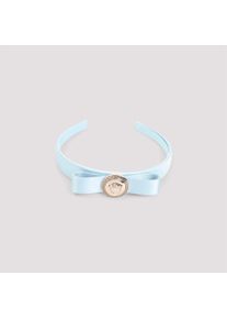 Versace Haarschmuck - Satin-Finish Light Blue Headband With Bow - Gr. unisize - in Blau - f&uuml;r Damen