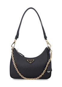 Prada Hobo Bags - Re-Edition Mini Saffiano Leather Bag With Detachab - Gr. unisize - in Schwarz - f&uuml;r Damen