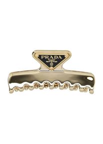 Prada Haarschmuck - Oversized Gold Metal Hair Clip With Enamel Triangl - f&uuml;r Damen