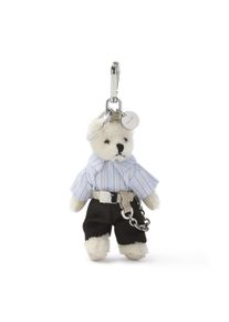 Prada Schl&uuml;ssel- & Taschenanh&auml;nger - White Steel Clutch With Playful Teddy Bear Keychai - Gr. unisize - in Wei&szlig; - f&uuml;r Damen