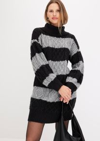 bonprix Gestreiftes Strickkleid, schwarz, Gr.44/46 (L), bequem und modern