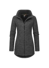 Strickjacke Ragwear "Miram Melange", Damen, Gr. XL (42), grau (dunkelgrau), Grobstrick, Obermaterial: 56% Baumwolle, 44% Polyester; Innenfutter: 100% Polyester, figurumspielend Po-bedeckend, hoch geschlossener Ausschnitt, &Auml;rmel ohne &Auml;rmelschlitz normaler Saum mit Daumenl&ouml;chern, Strickjacken Strickjacke, Kuschelige &Uuml;bergangsjacke in Strick-Optik