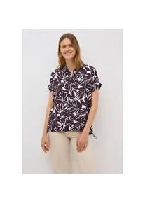 Kurzarmbluse Cecil, Damen, Gr. XXL (46), rot (mulberry rot), Stoff, 100% Viskose, gemustert, normal normal, V-Ausschnitt, Umschlagbund, Blusen, aus softer Viskose