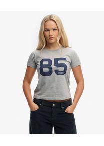 Superdry Damen Athletic Essentials Varsity Number T-shirt Grey - Gr&ouml;&szlig;e: 38 210242150239507Q017