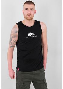 Tanktop Alpha Industries "BASIC TANK", Herren, Gr. M, schwarz, Single Jersey, Obermaterial: 100% Baumwolle, bedruckt, k&ouml;rpernah h&uuml;ftbedeckend, tiefer Rundhals, Tops Tanktop, Topseller