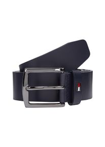Lederg&uuml;rtel Tommy Hilfiger "DENTON 3.5 cm breit EXT", Herren, Gr. 125, space blau, Rindsleder, unifarben, G&uuml;rtel Lederg&uuml;rtel, Einfachdornschlie&szlig;e, Metalllogo