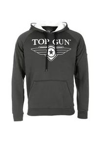 Kapuzenpullover Top Gun "Defender TG20191012", Herren, Gr. 50M, grau (dunkelgrau), Obermaterial: 60% Baumwolle, 40% Polyester / Lining: 100% Baumwolle, Rundhals, Pullover Kapuzenpullover