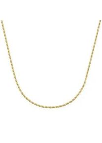 Silberkette "diamantierte Kordelkette, vergoldet, Silber 925" Gr. 45, gold, Giorgio Martello MILANO, Halsketten, Damen, 45cm, Silber 925 (Sterlingsilber), Silberkette