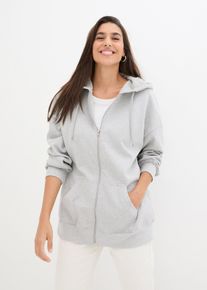 bonprix Kapuzen-Sweatjacke, grau, Gr.56/58 (3XL), Bequeme Sweatjacke mit Rei&szlig;verschluss, 90% Baumwolle
