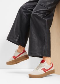 bonprix Plateau-Sneaker im Retrolook, beige, Gr.40, Sportlicher Plateau Sneaker im Retro Look, aus Vegan