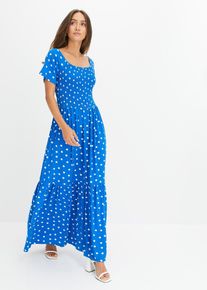 bonprix Maxikleid aus nachhaltiger Viskose, blau, Gr.36/38 (S), sommerliches Maxikleid mit modischem Print, aus Viskose