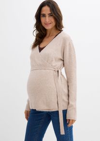 bonprix Umstandsstrickjacke f&uuml;r die Schwangerschaft und danach, beige, Gr.48/50 (XL), Lang&auml;rmelige Strickjacke