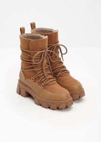 bonprix Gef&uuml;tterte Schn&uuml;rboots, braun, Gr.38, Derber Schn&uuml;r Boot mit profilierter Sohle