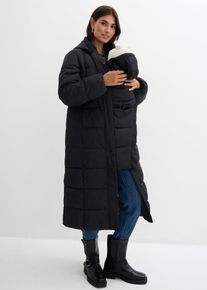 bonprix Warmer 2-in-1 Umstands-Puffermantel mit Trageeinsatz, schwarz, Gr.36, Gem&uuml;tlicher Oversize-Umstandsmantel mit Trageeinsatz