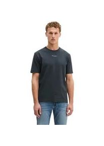 Marc O'Polo T-Shirt MARC O'POLO "aus reiner Bio-Baumwolle", Damen, Gr. L, schwarz navy, Obermaterial: 100% Baumwolle, unifarben, Basic, regular fit, Rundhals, Umschlagbund, Shirts T-Shirt