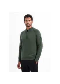 Stehkragenpullover NO EXCESS "NO EXCESS Half-Zip-Pullover Pullover Half Zip High Collar Solid", Herren, Gr. L, dunkelgr&uuml;n, 90% Baumwolle, 10% Nylon, Pullover Stehkragenpullover