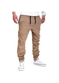 Chinohose behype "LUKE", Herren, Gr. 33, L&auml;nge 32, beige, 98% Baumwolle, 2% Elasthan, Hosen Chinohose, mit elastischem Bund