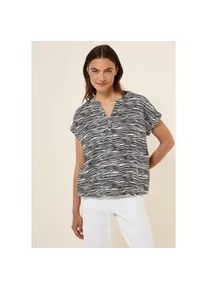 Shirtbluse Cecil, Damen, Gr. S (38), grau (volcanic grau), Stoff, 100% Viskose, bedruckt, normal normal, Rundhals, B&uuml;ndchen, Blusen, aus softer Viskose