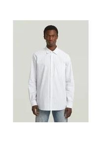 G-Star Raw Langarmshirt G-STAR "One Pocket Regular Hemd", Damen, Gr. M, ash blau irregular stripe, Obermaterial: 100% Baumwolle, Shirts Langarmshirt