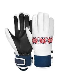 Skihandschuhe Reusch "Charlize R-TEX XT", Damen, Gr. 8, dunkelblau, wei&szlig;, 50% Leder, 40% Polyester, 7% Polyurethan, 3% Polyamid, bestickt, Handschuhe, mit wasserdichter, atmungsaktiver Funktion