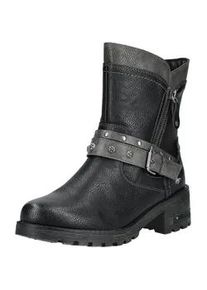 Bikerboots Mustang SHOES "Mustang Shoes Stiefelette Lederimitat", Damen, Gr. 40, schwarz, Lederimitat, Schuhe Bikerboots