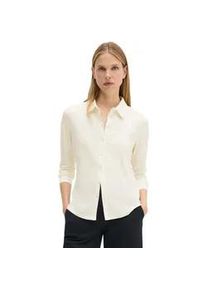 Marc O'Polo Blusenshirt MARC O'POLO "aus LENZINGTM ECOVEROTM", Damen, Gr. XXL, wei&szlig; (sanftes wei&szlig;), Obermaterial: 94% Viskose, 6% Elasthan, unifarben, regular fit, B&uuml;ndchen, Shirts Blusenshirt