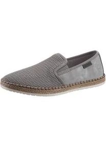 Espadrille Rieker, Herren, Gr. 46, grau, Nubuklederimitat, Textil, Schuhe Slipper, Sommerschuh, Slipper, Freizeitschuh im Materialmix