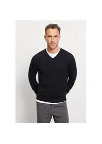Strickpullover OLYMP "OLYMP Casual Strick", Herren, Gr. XXL, schwarz, 100% Schurwolle, Pullover Strickpullover