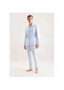 Schlafhose Seidensticker, Damen, Gr. 52, Normalgr&ouml;&szlig;en, hellblau, 100% Baumwolle, unifarben, Hosen Schlafhose