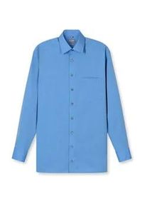 Businesshemd OLYMP "OLYMP Luxor, comfort fit, New Kent", Herren, Gr. 49, Normaler Arm, blau, 100% Baumwolle, Hemden